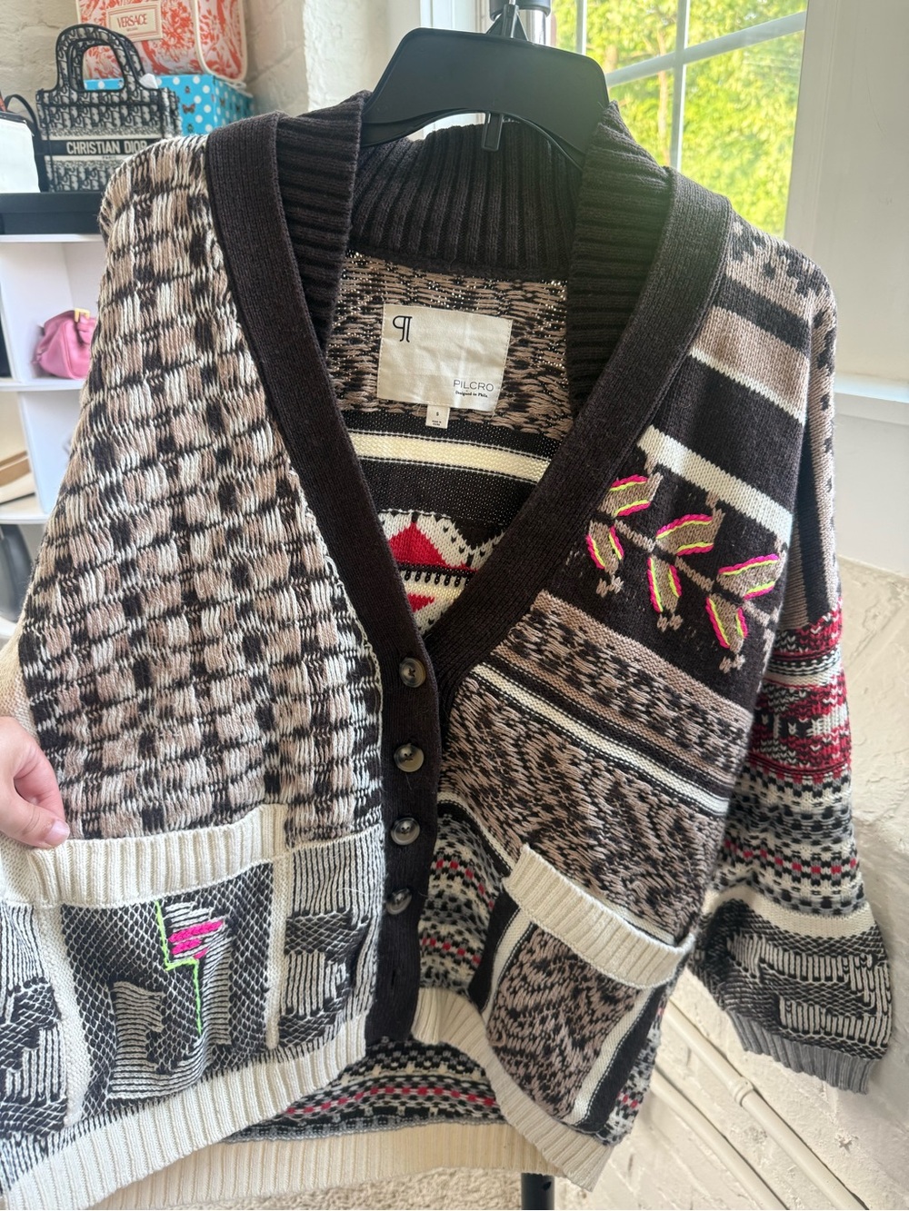 Anthropologie x Pilcro Patchwork Knit Cardigan - Picture 3 of 9